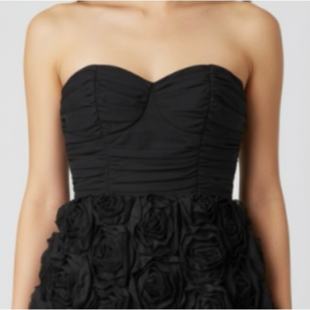 2b Bebe Black Strapless Floral Party Mini Dress Size Small - Picture 8 of 13